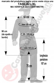 Misure costume da Pappone o Rapper adulto