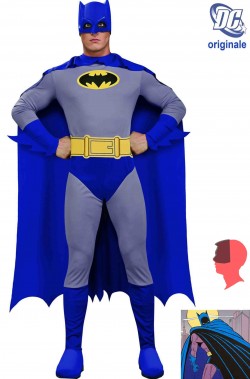 Costume di Batman grigio e blu versione fumetto Bob Kane