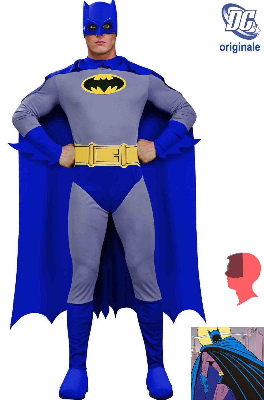 Costume di Batman grigio e blu versione fumetto Bob Kane