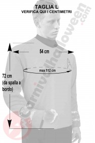 Misure maglia del capitano Kirk di Star Trek taglia L