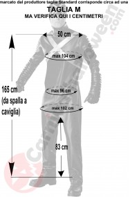 Misure del costume cosplay di Speedracer X taglia M