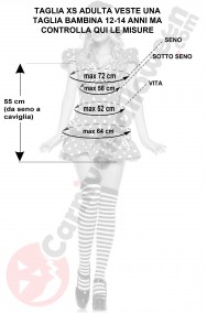 Misure costume bambina da lampone e da frutta rossa taglia 12/14 anni