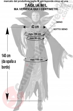 Misure del costume di Maleficent Disney
