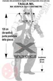 Misure del costume di Assassin's Creed cosplay taglia M