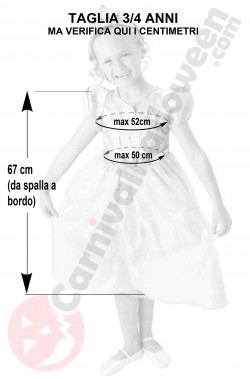 Misure costume da Cenerentola bambina luccicante