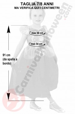 Misure vestito di carnevale di Cenerentola bambina taglia 7 8 anni