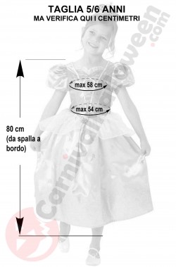 Misure del costume di Cenerentola taglia 5 6 anni