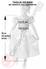 Misure del costume di Cenerentola taglia 5 6 anni