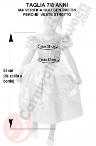 Misure del costume da Cenerentola taglia 7 8  anni