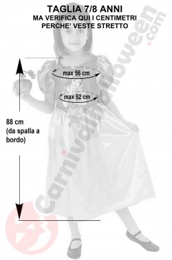Misure costume di Biancaneve bambina 7 8 anni