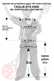 Misure costume di carnevale bambino marinaio taglia 8 10 anni