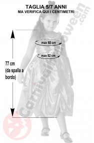 Misure del costume di Belle de La Bella e la Bestia taglia 5 6 anni