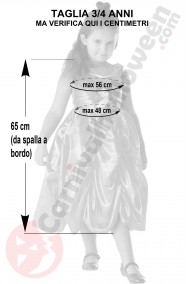 Misure del costume di Belle de La Bella e la Bestia taglia 3 4 anni