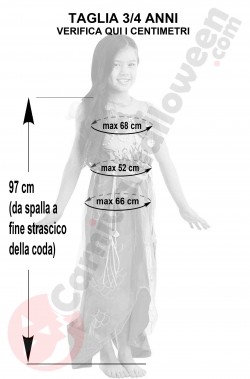 Misure costume della Sirenetta taglia 3 4 anni