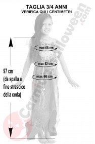Misure costume della Sirenetta taglia 3 4 anni