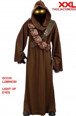 Costume da Jawa di Star Wars adulto con occhi luminosi