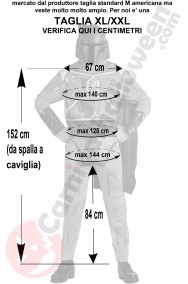 Misure del costume di Boba Fett adulto taglia XL XXL
