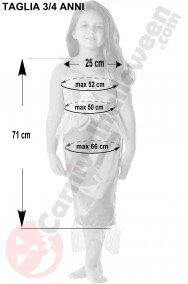 Misure del costume di Ariel la Sirenetta 3 4 anni