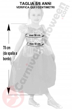 Misure vestito di carnevale di Cenerentola bambina taglia 5 6 anni