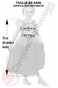 Misure vestito di carnevale di Cenerentola bambina taglia 5 6 anni