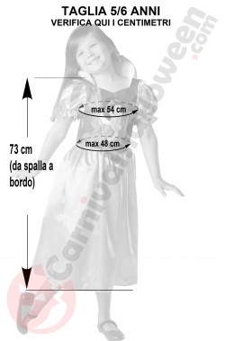 Misure del Costume di carnevale da Biancaneve bambina Classica Disney taglia 5 6 anni