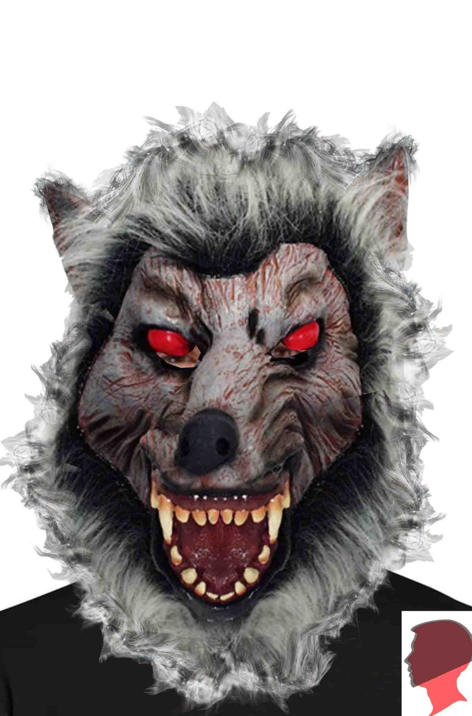 Maschera da lupo grigio mannaro con pelliccia