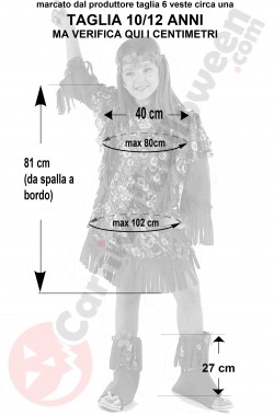 Misure del vestito anni 70 bambina taglia 10 12 anni