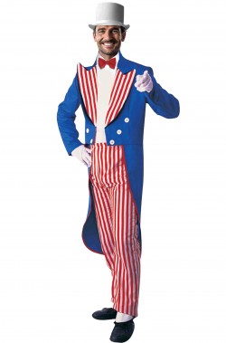 Costume da presentatore bianco rosso e blu