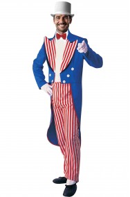 Costume da presentatore bianco rosso e blu
