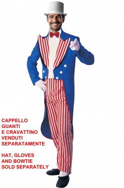 Vestito da presentatore bianco rosso e blu Zio Sam