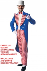 Vestito da presentatore bianco rosso e blu Zio Sam