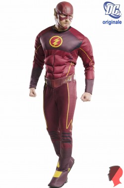 Costume di Flash con maschera di gomma