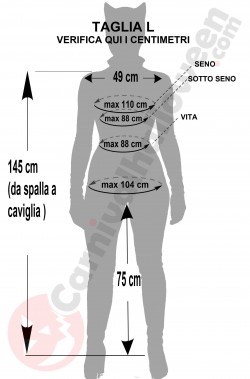 Misure del costume di Catwoman taglia L