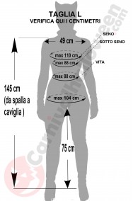 Misure del costume di Catwoman taglia L
