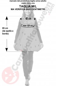 Misure costume da fragola taglia unica