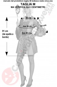 Misure costume da dama barocca veneziana taglia M