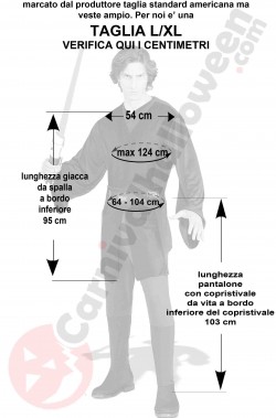 Misure costume di Anakin Skywalker taglia L XL