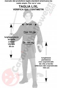 Misure costume di Anakin Skywalker taglia L XL