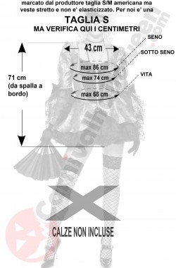 Misure costume da dama veneziana grigio e nero taglia S