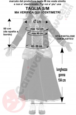 Vestito da donna dell'800 verde e nero