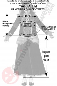 Vestito da donna dell'800 verde e nero