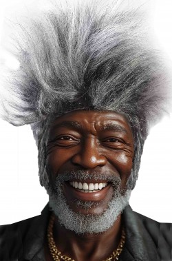 Parrucca Uomo Nera e Grigia corta da matto