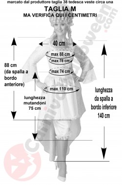 Misure costume di carnevale da dama veneziana taglia M