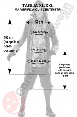 Misure costume carnevale veneziano uomo bordeaux taglia XXL