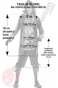 Misure costume carnevale veneziano uomo bordeaux taglia XXL