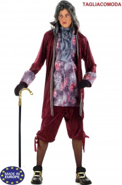 Costume carnevale veneziano uomo bordeaux taglia comoda