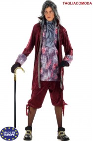 Costume carnevale veneziano uomo bordeaux taglia comoda