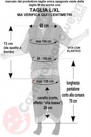 Misure costume da Giamaicano Rasta o Brasiliano taglia M L XL