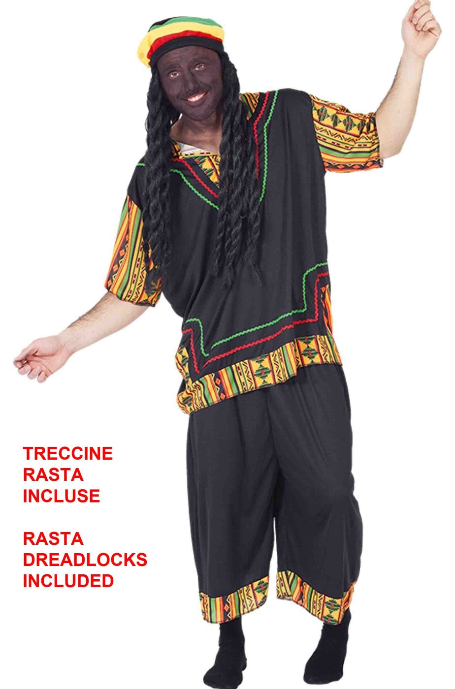 Costume uomo Giamaicano rasta o brasiliano