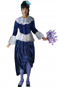 Costume dama 800 blu con pizzo